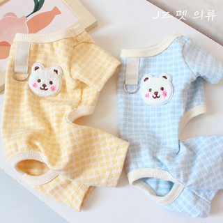 펫 옷 가을겨울 네 다리 홈웨어 테디 비숑 소형견 강아지 고양이 덕융 체크