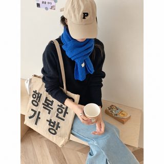 알파벳 캔버스 가방 ins 나른한 바람 숄더 가방 여한풍 대용량 학생 토트 가