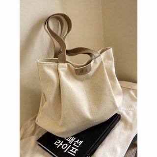 여성 대용량 캔버스 토트백 학생 수업 통근용 지퍼 숄더백 손가방