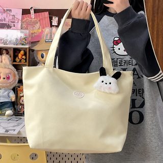 여성 캔버스 숄더백 대용량 학생 노트북 토트백 지퍼 가방