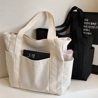 대용량 토트 캔버스 가방 출근 외출 용모치 통근 백합 문예 학생복 책 숄더