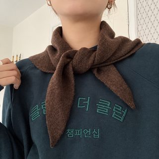 귀여운 앙고라 단색 삼각수건 가을 겨울 니트 작은 목도리 목 보온 목도리