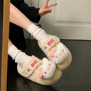 두꺼운 밑창 키높이 미끄럼 방지 가방 슬리퍼 여자 외신 2026 가을 겨울 신상