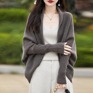 주량 2025 신상 카디건 고치형 니트 숄 헐렁헐렁 겉옷 박쥐 소매 망토 스웨터
