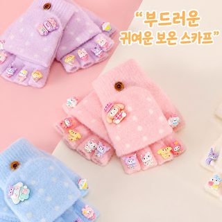 어린이 장갑 겨울 귀여운 만화 남녀 어린이 보온 방한 다섯 손가락 분지 니
