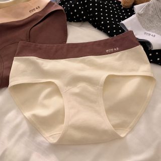 10A 항균 미라더 배색 여성 면팬티 순면 삼각팬티 중허리 빅사이즈 데일리