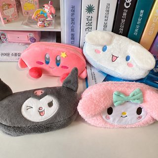 일본풍 캐릭터 봉제 필통 시나모롤 마이멜로디 별의 커비 쿠로미 화장품 수