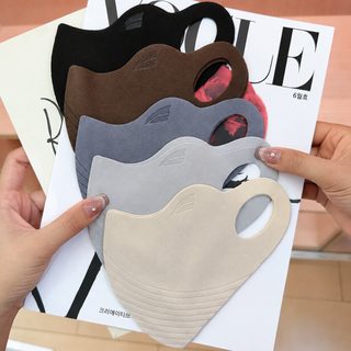 하오쯔상 심플 무지 무봉제 보온 마스크 여성 겨울 방한 자전거 전동바이크