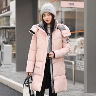 여성 겨울 후드 롱패딩 루즈핏 지퍼 솜옷 코트
