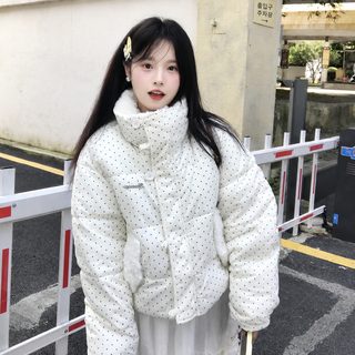 여성 크림색 털카라 겨울 패딩 점퍼 루즈핏 두꺼운 보온 숏패딩