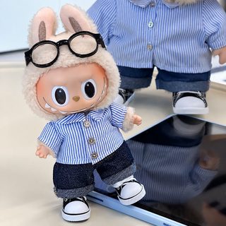 17cm 스트라이프 셔츠 스탠딩 에나멜 인형 와복 3.0 블라인드 박스 블루 피규