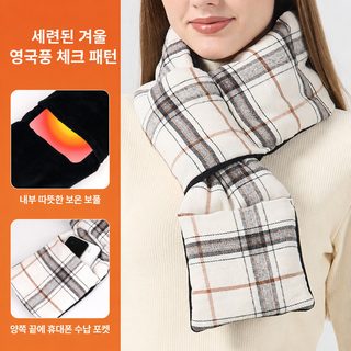 가을 겨울 남녀공용 체크 니트 목도리 두꺼운 방한 보온 비즈니스 머플러