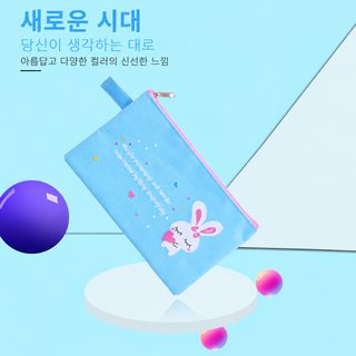 심플 캐릭터 필통 옥스포드 지퍼 연필 파우치 영수증 문구 수납가방