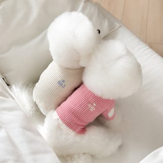 강아지 고양이 겨울 후드티 자수 레이어드 티셔츠 비숑 푸들 포메라니안 소