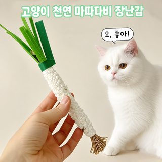 고양이 장난감 목천료 쪽파 모형 내구성 이갈이 씹는 토이