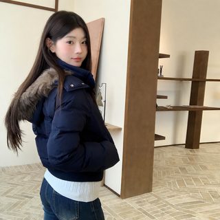 여성 겨울 후드 퍼카라 웰론 패딩 점퍼 키작녀 숏기장 두꺼운 보온 미니 패