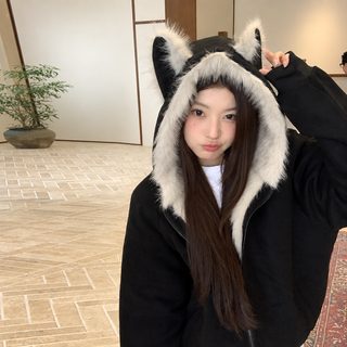 2025 겨울 여성 후드 패딩 재킷 루즈핏 학생 캐주얼 면 외투 아우터