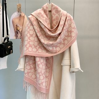 가을 겨울 대박 모조 캐시미어 머플러 여성 양면 두꺼운 수술 숄 겸용 보온