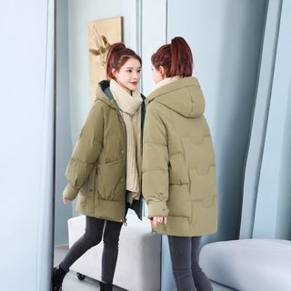 겨울 신상 솜옷 여자 중장형 헐렁헐렁 큰 사이즈 솜저고리 글자 망토형 두