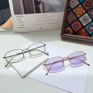 왕학체 스타일 블루라이트 차단 금속 안경테 도수 렌즈 호환 레트로 사각