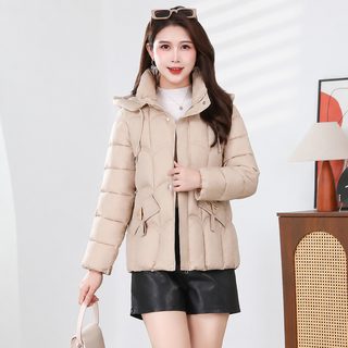 2025 여성 겨울 숏패딩 후드 탈부착 두꺼운 슬림핏 보온 폴리에스터 패딩점