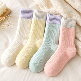 아청자 여성용 오스트레일리아 융 기모 수면양말 가을 겨울 도톰한 보온 중