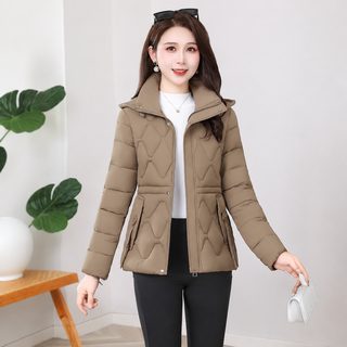 2025 겨울 솜옷 짧은 핏 날씬해 보이는 솜저고리 중장년 엄마복 기질 패션 후드 패딩 솜옷 외투