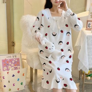 睡裙女春秋季2025年新款公主ins风长袖休闲网红家居服可外穿