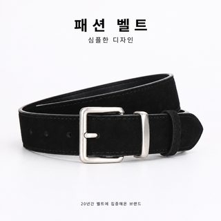 여성용 빈티지 스웨이드 소가죽 핀버클 벨트 3.3cm 청바지 데일리 코디 허리