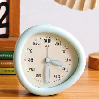 무소음 탁상 알람시계 책상시계 인테리어 시계 학생 직장인용 10.5cm