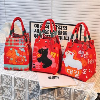 니트 링 핸들 토트백 대용량 출근 데일리 미니 사각 수납 가방