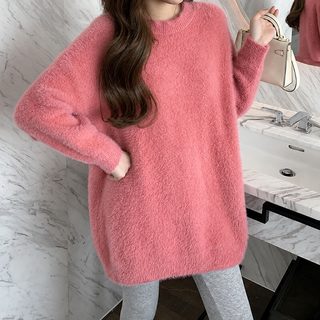 나른한 바람 모조 밍크 벨벳 겉옷 입은 여자 2025 가을겨울 두께 더하기 중장