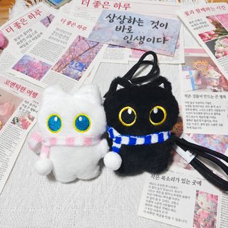 超萌情侣小猫毛绒公仔钥匙扣可爱学生书包小挂件ins风玩偶送闺蜜