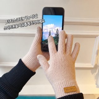 터치 가능한 남녀 겨울 보온 기모 니트 장갑 두꺼운 털실 라이딩 방한 손가