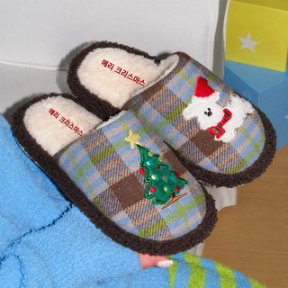 Gukoo 여성 강아지 파티 털 슬리퍼 겨울 방한 실내 미끄럼 방지 4cm 키높이 귀