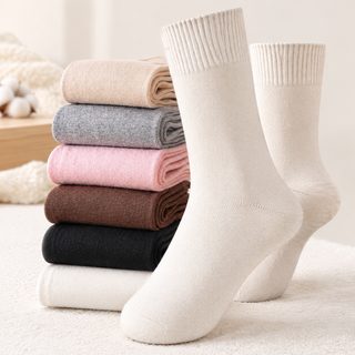 아정네 도매 캐시미어 양말 여자 가을 겨울 중통 겨울 두께 보온 무골 겨울