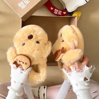 귀엽고 심플한 고양이 물고기 강아지 솜신발녀 2026 겨울 신상 두꺼운 밑창