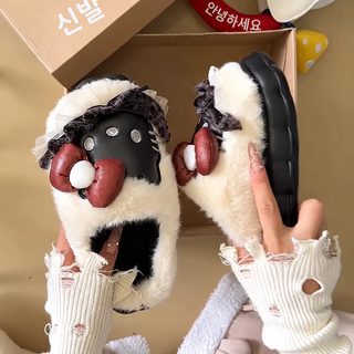 HelloKitty 고양이 면 슬리퍼 여성 2025 신형 겨울 IP 연명 보온 미끄럼 방지 기