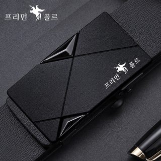 폴로 남성 자동버클 인조가죽 벨트 비즈니스 정장 허리띠 교체용 벨트끈