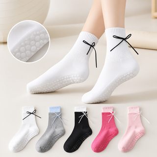 아정가 필라테스 전문 스포츠 요가 양말 춘추 순면 중통 실리콘 미끄럼 방