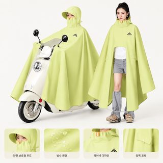 전동 전기차, 우비인간녀, 두께 증가, 긴 전신 폭우 방지 오토바이 라이딩용 일체형 우비
