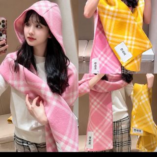 크로스보더 생방송 전지현 같은 캐시미어 목도리녀 클래식 블랙 모자 보온