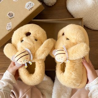 높은 용모치 귀엽고 멍청한 꿀벌 강아지 솜신녀 2026 가을 겨울 두꺼운 바닥