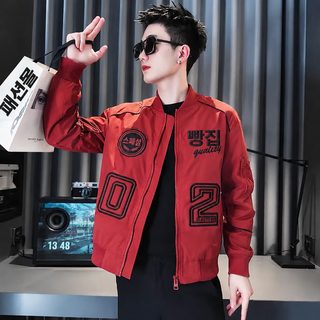 남성 봄가을 야구카라 레터링 자수 캐주얼 재킷 커플룩 점퍼