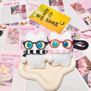 신사 작은 검은 고양이 높은 용모치 털털 피규어 인형 오리지널 책가방 걸