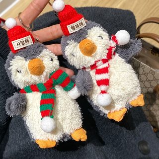 분위기감 ~ 빨간 모자 빨간 목도리 변장 땅콩펭귄 모직 걸이 ins풍 백팩 걸이