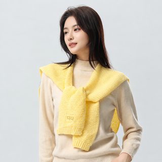 여성 니트 숄 어깨 케이프 레이어드 조끼 사무실 에어컨 목 보호 미니 목도
