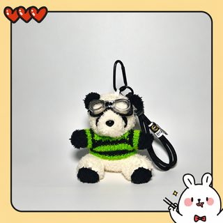 비행사 판다 봉제인형 키링 귀여운 가방 장식 커플 선물