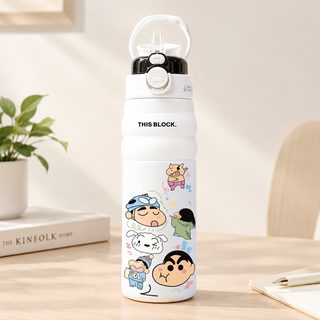 316 스테인리스강 더블 음료 보온컵 휴대용 휴대용 물컵 크레파스 합집 귀여