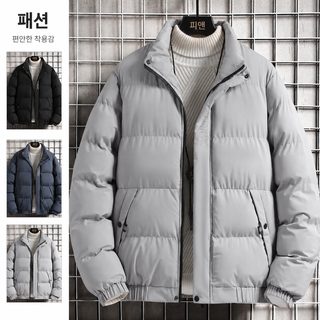 남성 겨울 두꺼운 솜 패딩 점퍼 스탠드카라 루즈핏 보온 빵빵이 자켓